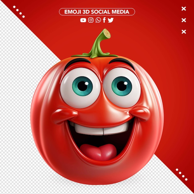 Gratis PSD emoji rode tomaat 3d glimlachen
