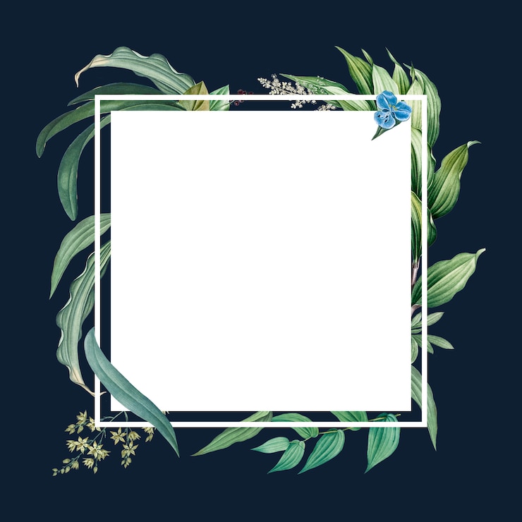 PSD Gratis empty frame with green leaves design