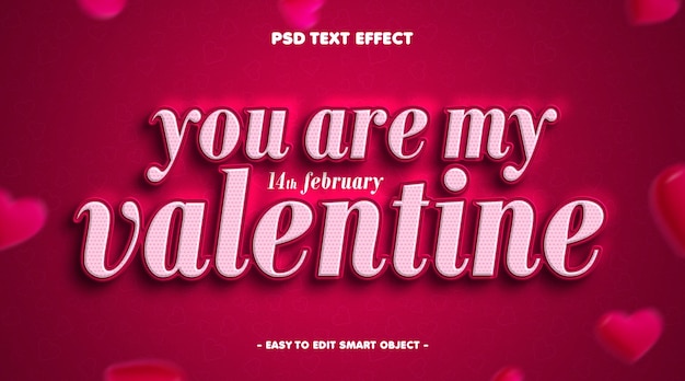 PSD gratuito a los enamorados les encanta el efecto de texto editable