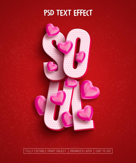 A los enamorados les encanta el efecto de texto editable