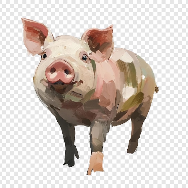 El encantador retrato de un cerdo Una pintura caprichosa