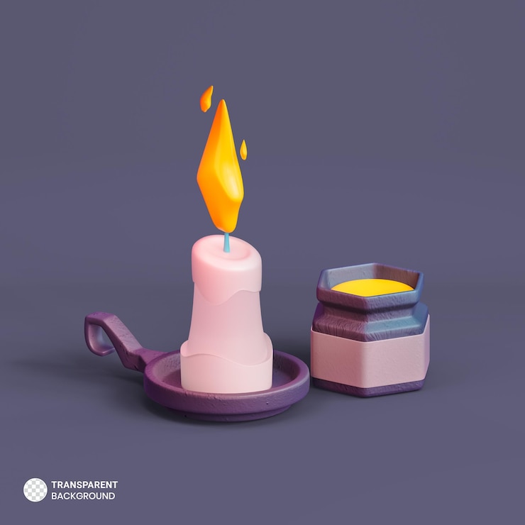 PSD Gratis enchanted magical candle icon isolated 3d render illustration