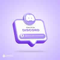 PSD gratuito encuéntranos en discord social media 3d render banner