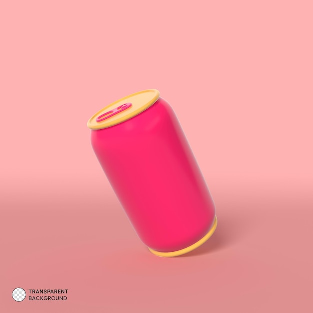 Gratis PSD energiedrank frisdrankblikje pictogram geïsoleerde 3d render illustration