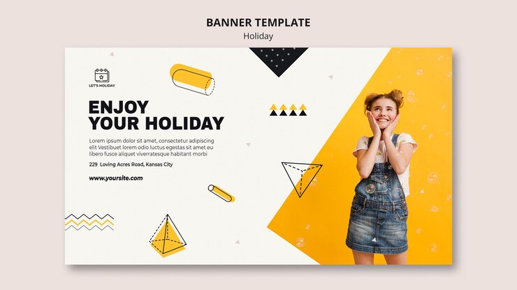 PSD Gratis enjoy your holiday party banner template