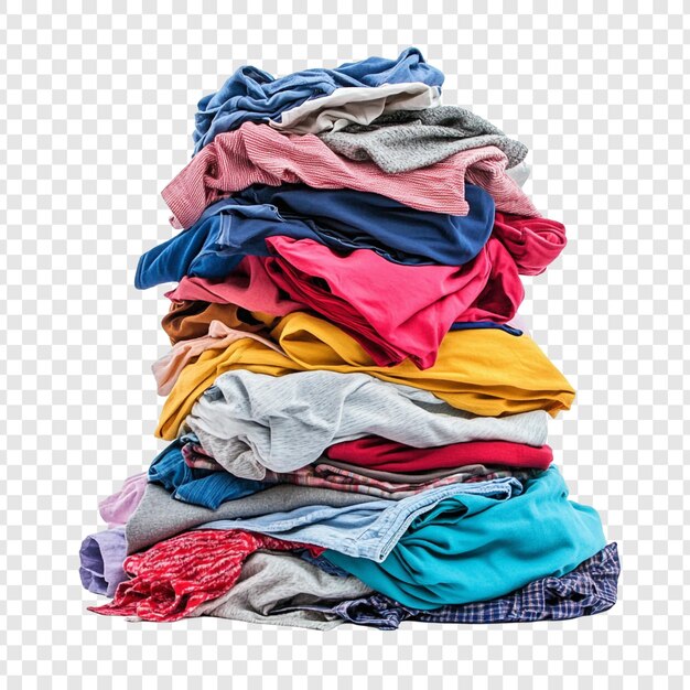 Una enorme pila de ropa de colores lista para la lavandería