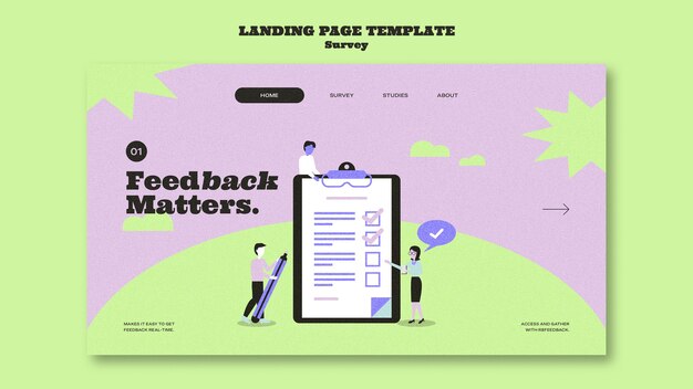 Enquêtesjabloon voor Duotone-plat ontwerp