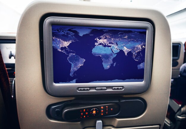Entertainment visueel scherm op een vliegtuig
