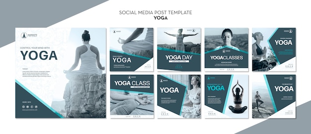 Equilibra tu vida clase de yoga publicación en redes sociales