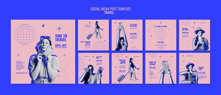 Es hora de viajar publicaciones en redes sociales