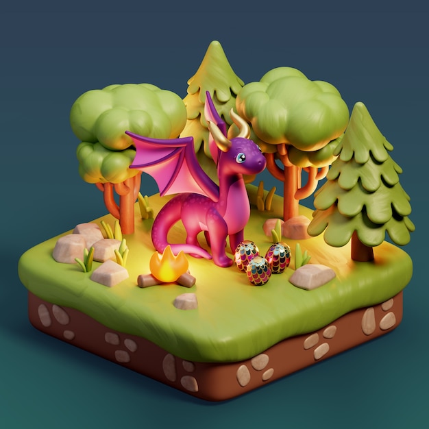 Escena de ilustración de fantasía