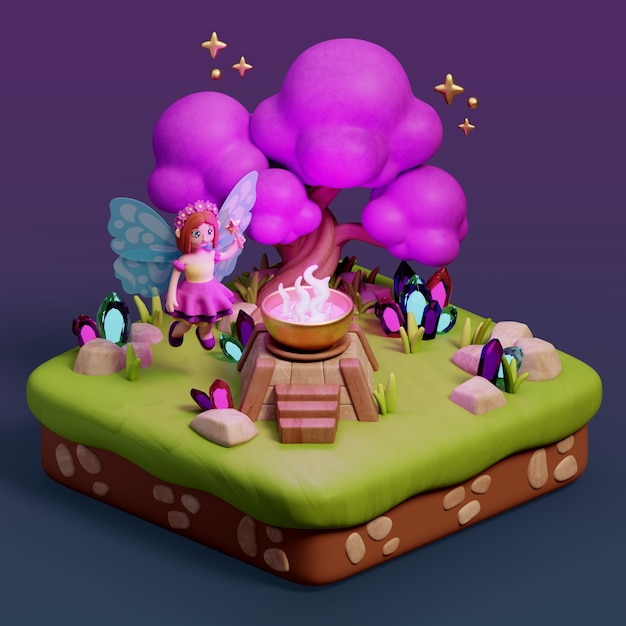 Escena de ilustración de fantasía