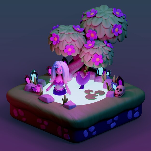 Escena de ilustración de fantasía