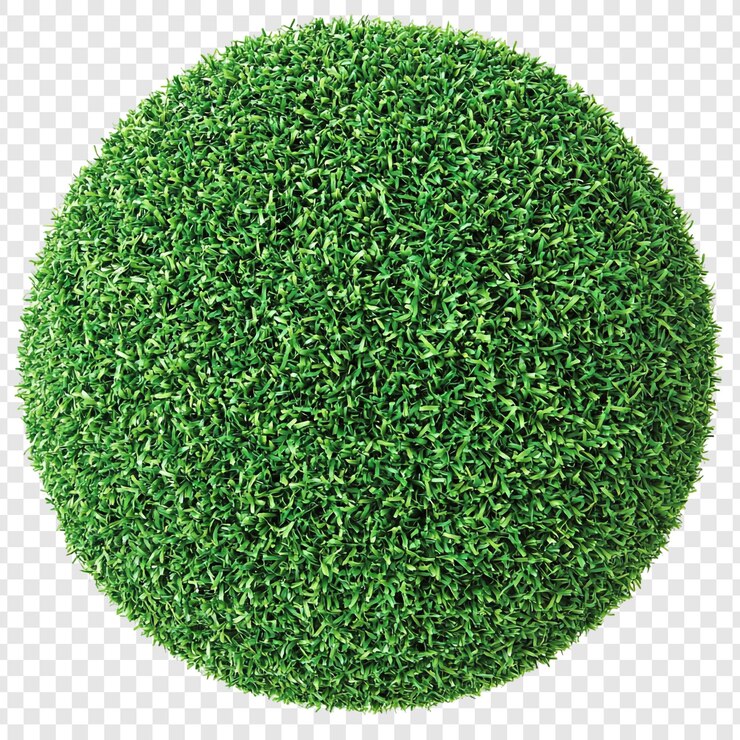 PSD gratuito esfera de hierba verde exuberante una representación en 3d de la naturaleza vibrante