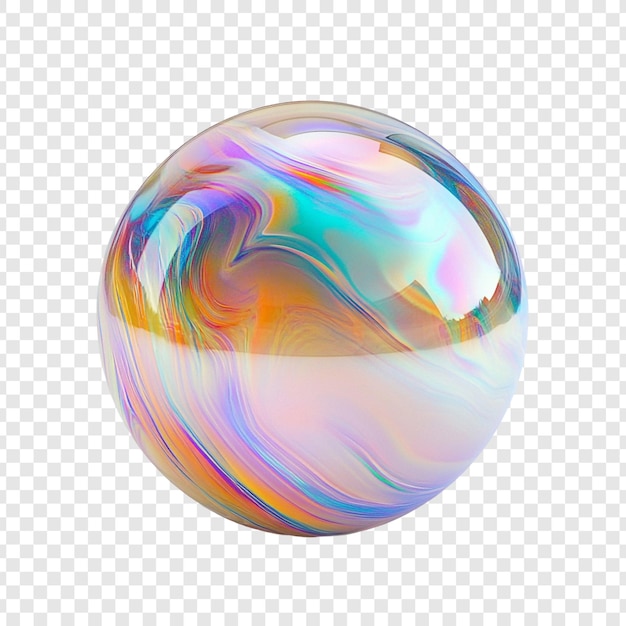 Esfera irisante abstracta colores vibrantes patrones giratorios superficie brillante renderización en 3D