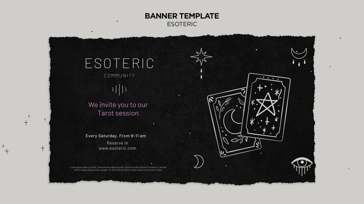 PSD Gratis esoteric craft horizontal banner template