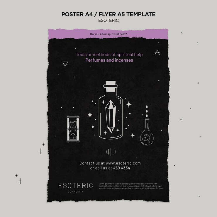 PSD Gratis esoteric craft poster template