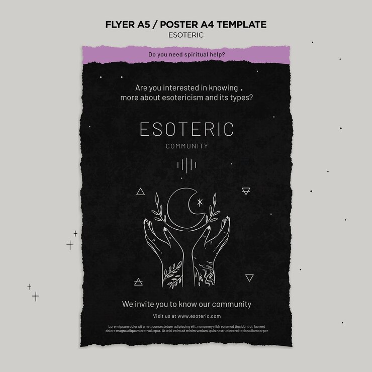 PSD Gratis esoteric craft vertical poster template