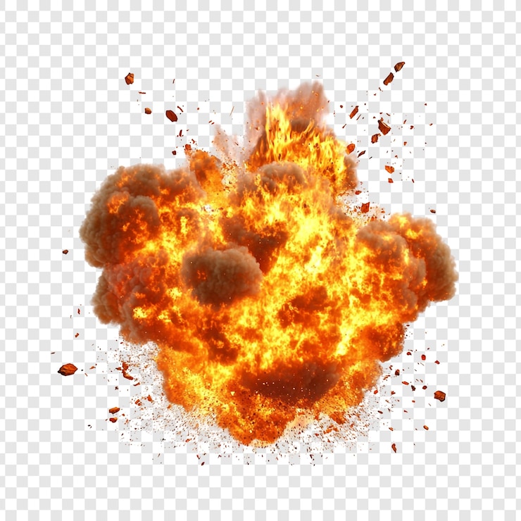 PSD gratuito esplosione di fuoco un drammatico spettacolo di combustione intensa