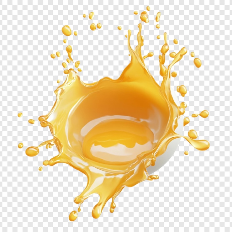 PSD gratuito esplosione di tuorlo d'uovo spruzzo vibrante di liquido dorato deliziosa freschezza della colazione