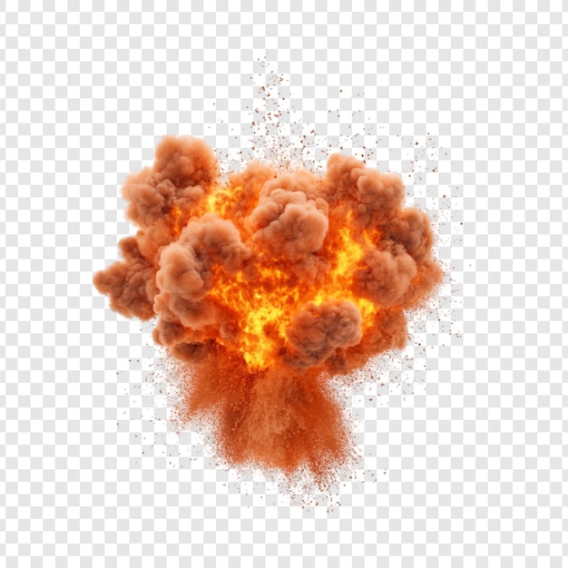 Esplosione fiammeggiante esplosione potente energia intensa dinamica fumo arancione impatto potente
