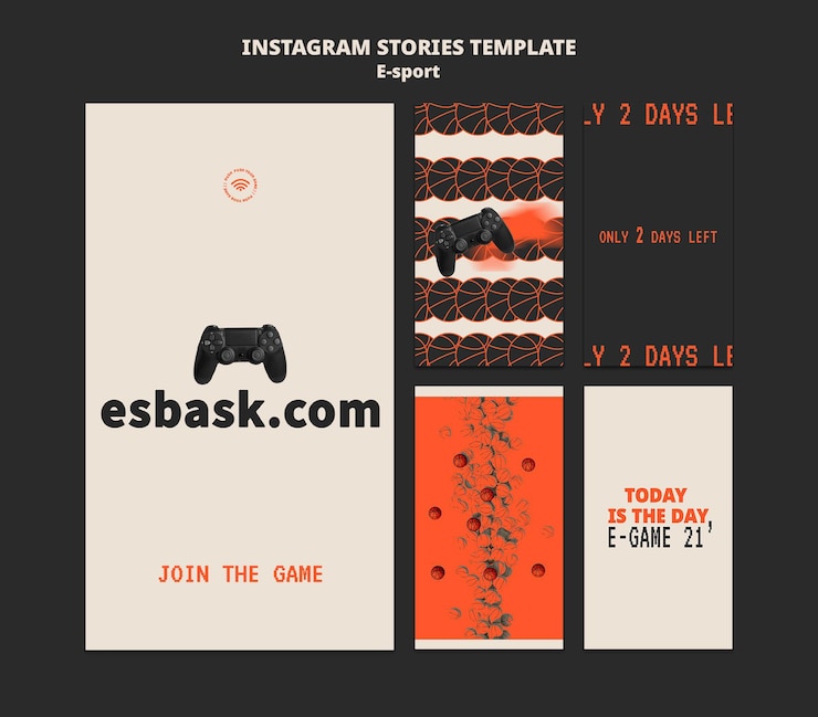 PSD gratuito esport insta story template design