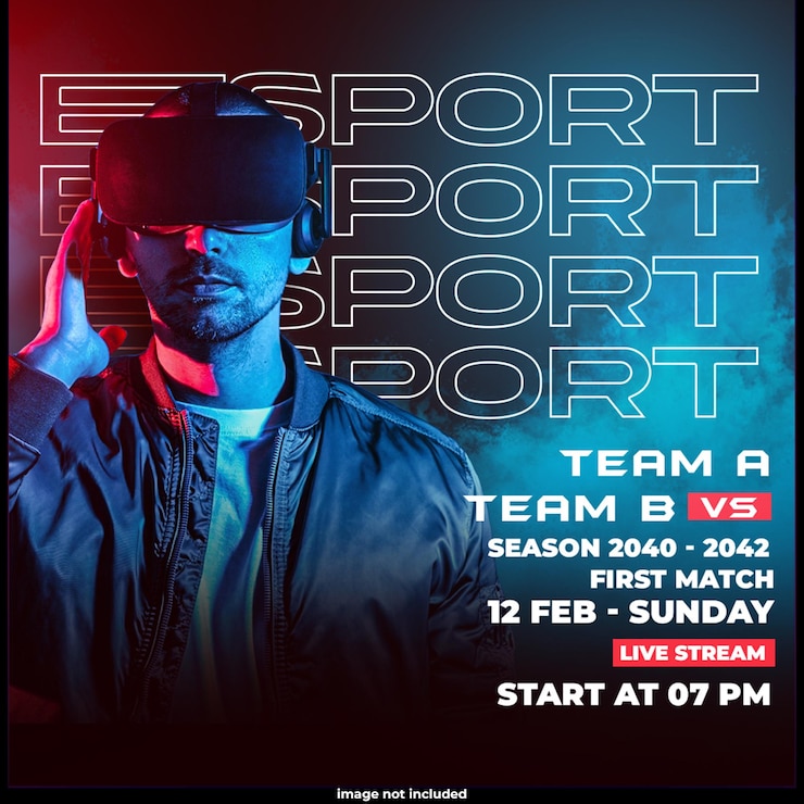 Gratis PSD esports wedstrijd dag gaming evenement sociale media en flyer sjabloon