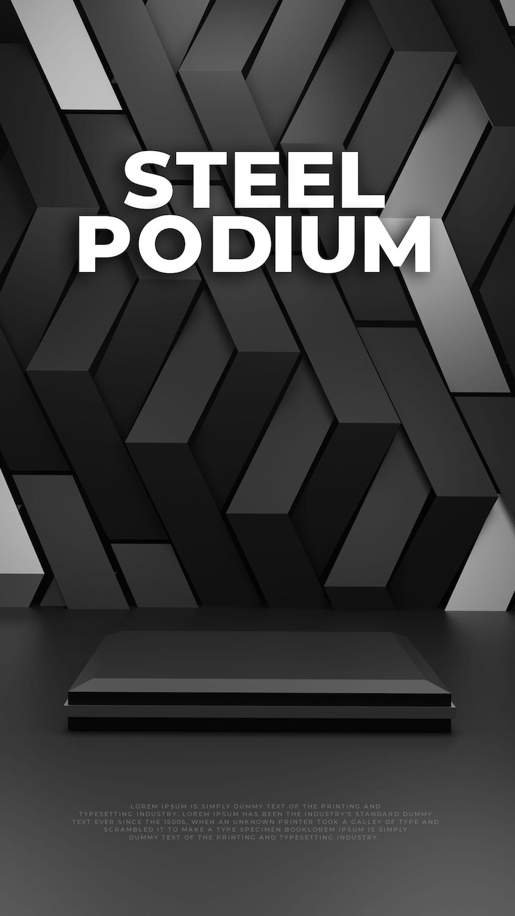 PSD gratuito espositore per podio modello steel siver