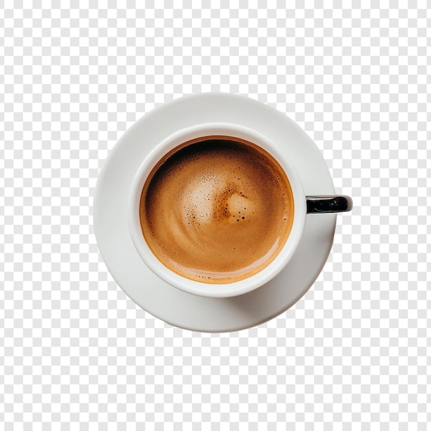 Espresso aromatico vista dall'alto di una tazza di caffè