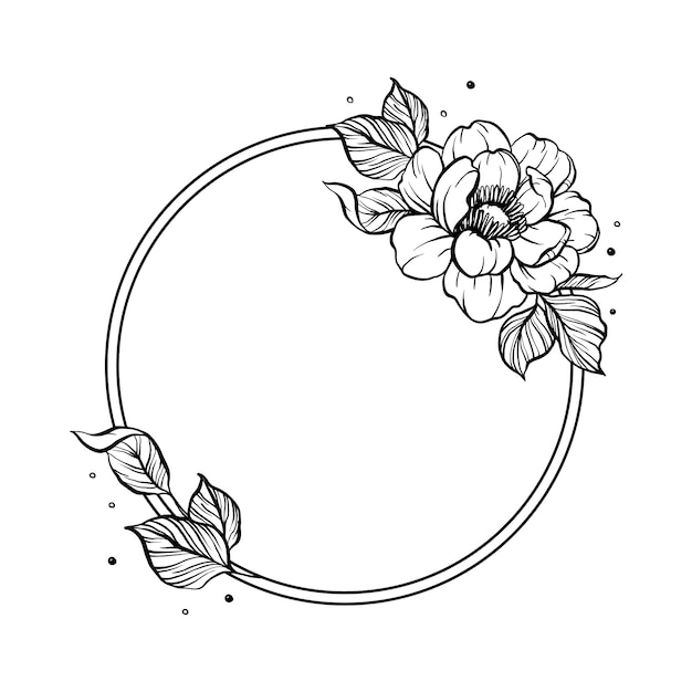 Esquema del marco de flores botánicas