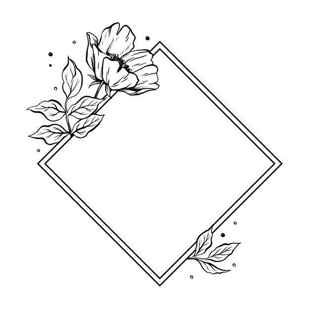 Esquema del marco de flores botánicas