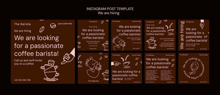 PSD gratuito estamos contratando puestos en instagram