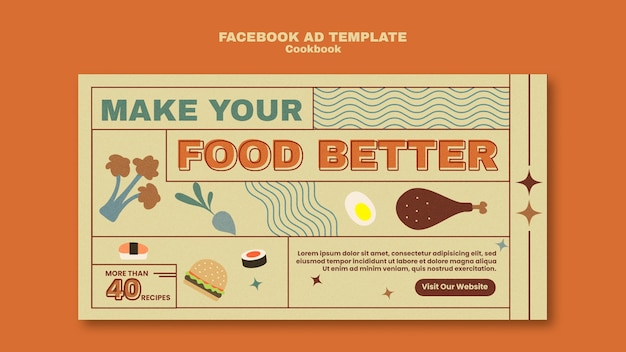 Estampa de recetas de libros de cocina para Facebook