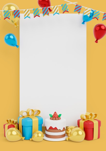 Estandarte en blanco de ventas verticales de cumpleaños