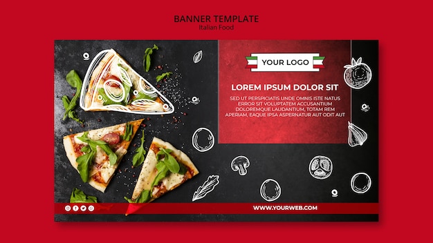 Estilo de banner de cocina italiana