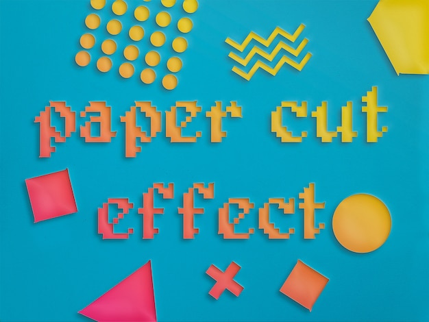 PSD gratuito estilo de capa de efecto de recorte de papel