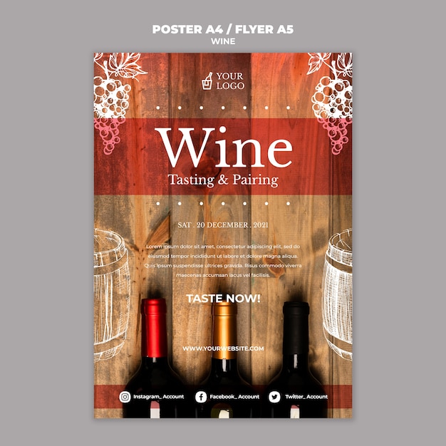 Estilo de cartel de cata de vinos