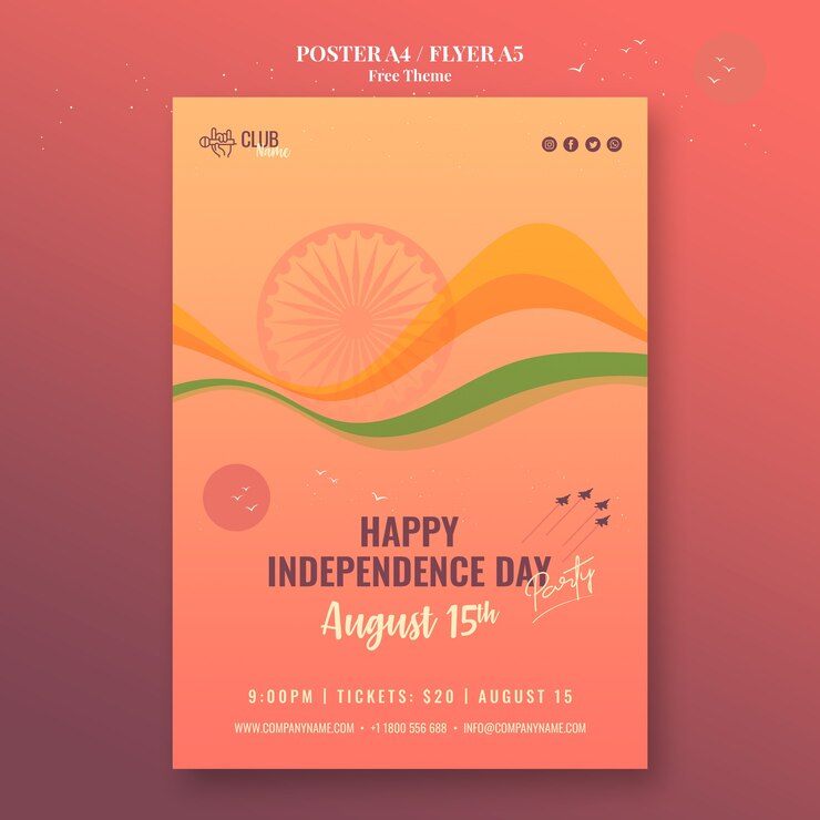 PSD gratuito estilo de cartel del día de la independencia