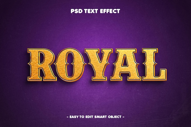 PSD gratuito estilo dorado elegante real efecto de texto