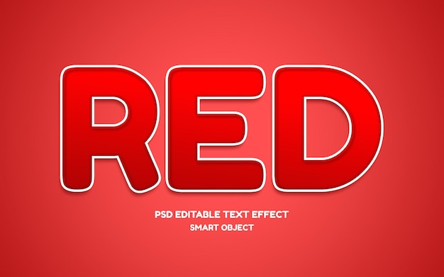 Estilo de efecto de texto editable rojo