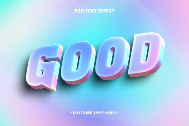 Estilo holográfico Buen efecto de texto editable