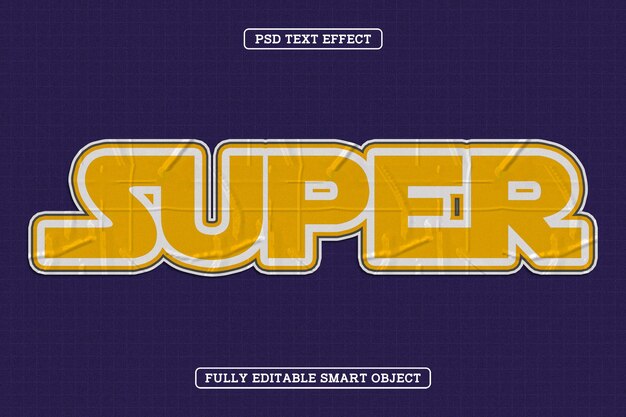 Estilo de pegatina Efecto de súper texto