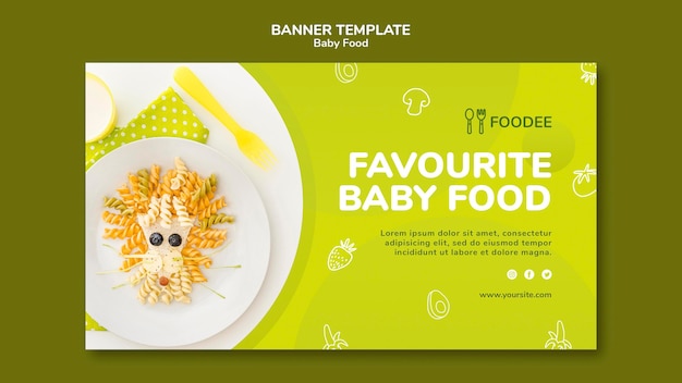 PSD gratuito estilo de plantilla de banner de comida para bebés