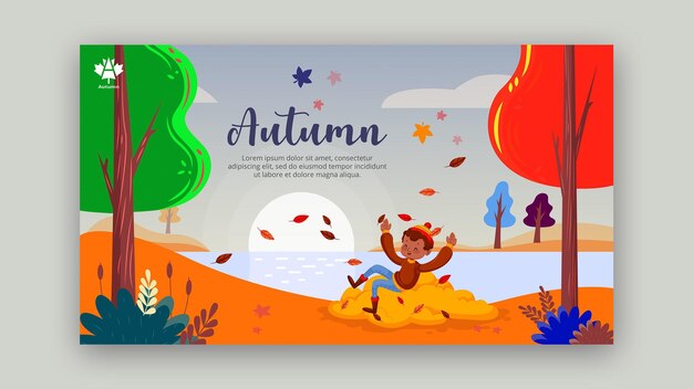 Estilo de plantilla de banner de concepto de otoño