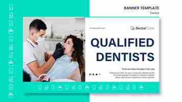 PSD gratuito estilo de plantilla de banner de dentista