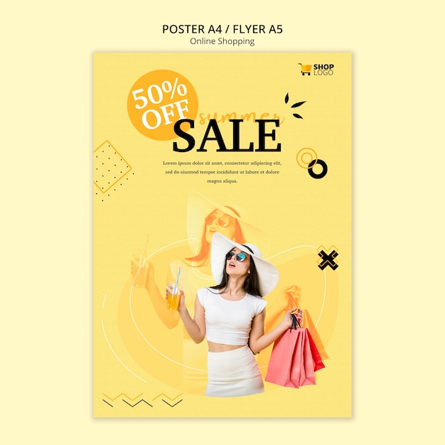 Estilo de plantilla de póster de compras en línea