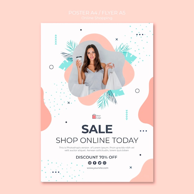 Estilo de póster de compras en línea