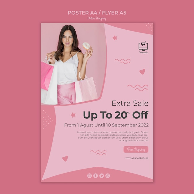 PSD gratuito estilo de póster de compras en línea