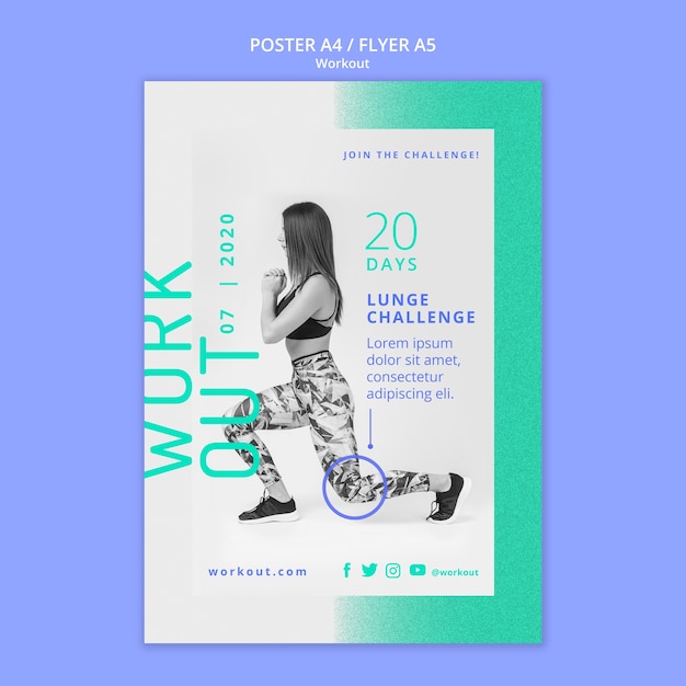 Estilo póster de Lunge Challenge