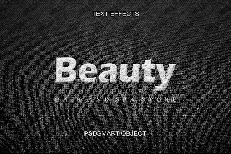 PSD gratuito estilo de texto de maqueta de logotipo en relieve de belleza de lujo